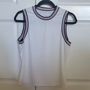Varley White Tank Top with Taupe and Black Accents